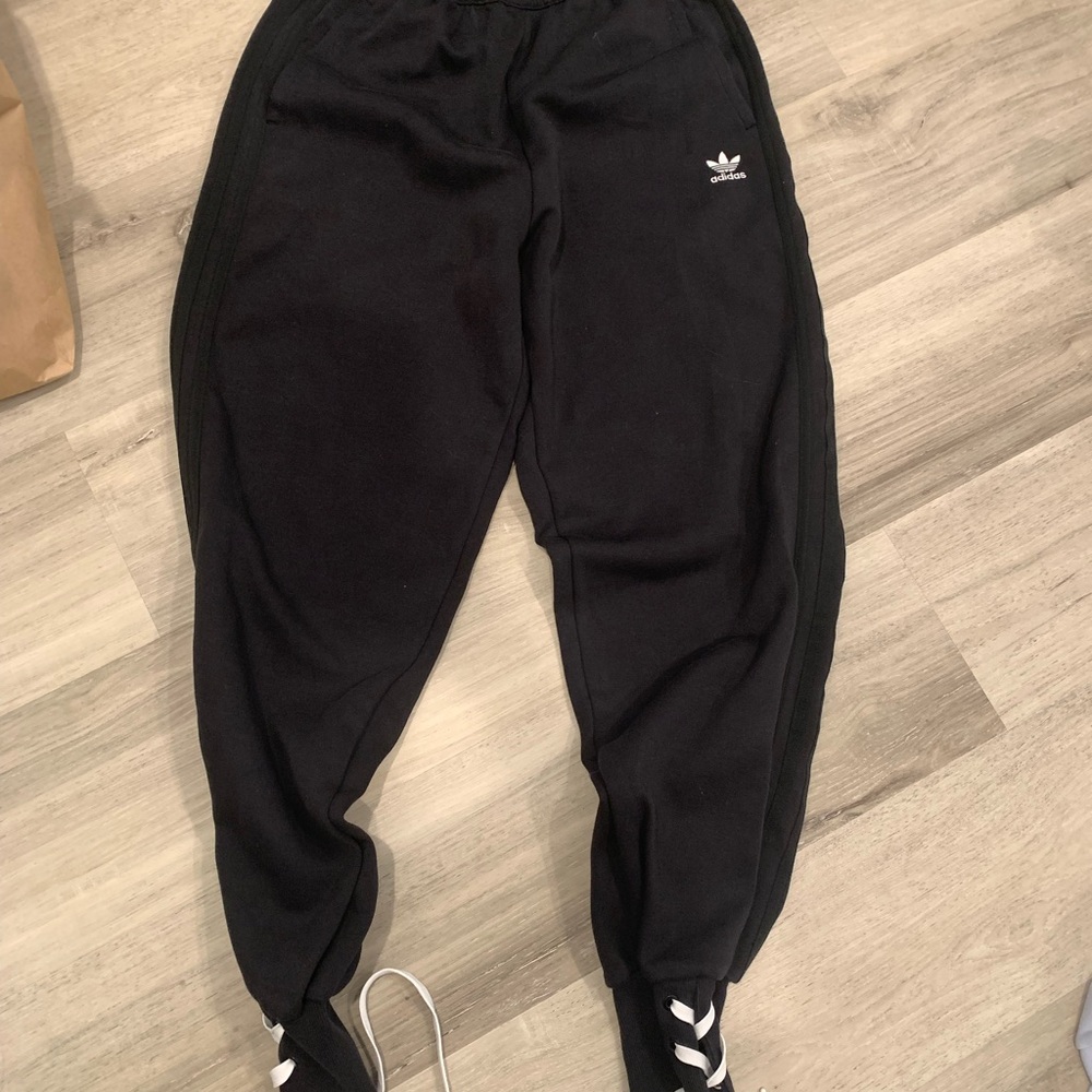 Adidas sweatpants with laces, size small